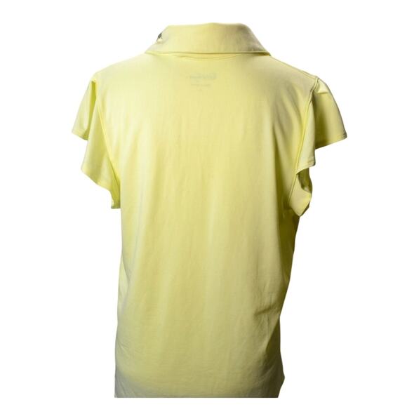 Walter Hagen Women's Polo Shirt UPF 50+ Flutter Sleeve Yellow Golf Top Stretch - Picture 3 of 9